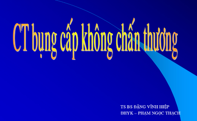 CT  bụng không chấn thương